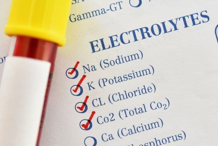 Blood test and electrolyte markers