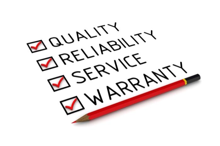 Checklist showing quality, reliability, service, and warranty for premium water softeners in Phoenix