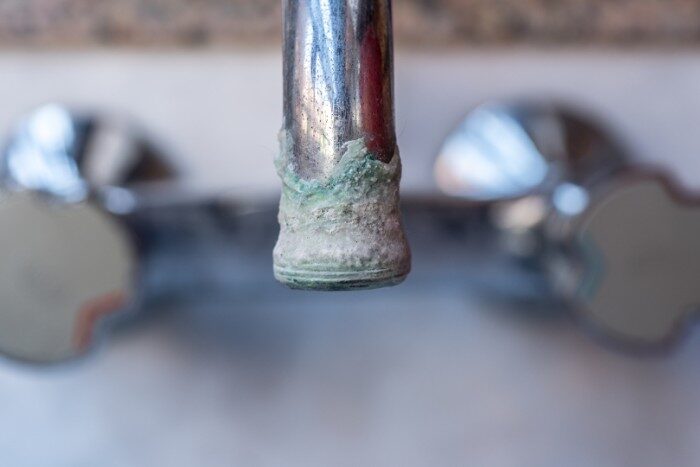 Mineral deposits on tap highlighting the need for water softening