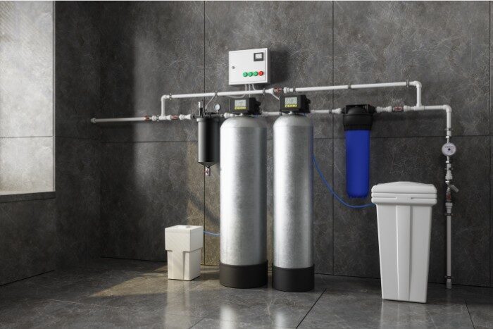 Complete water softener and filtration system setup