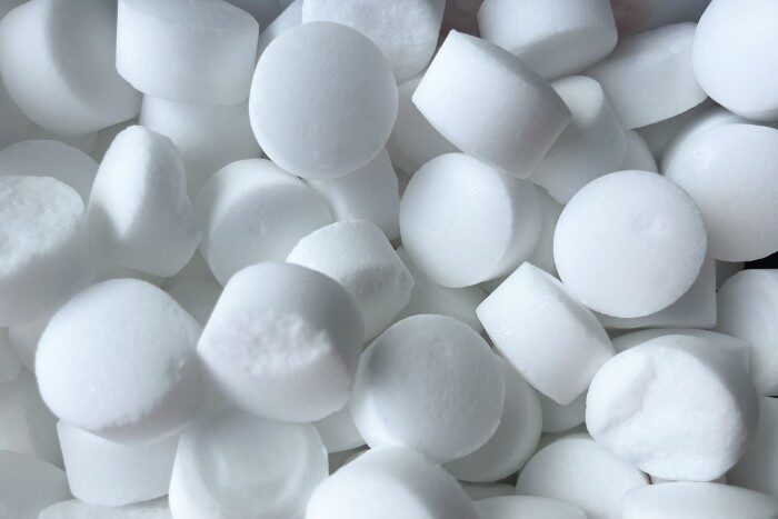 Softener salt pellets that recharge resin and remove minerals from Phoenix water