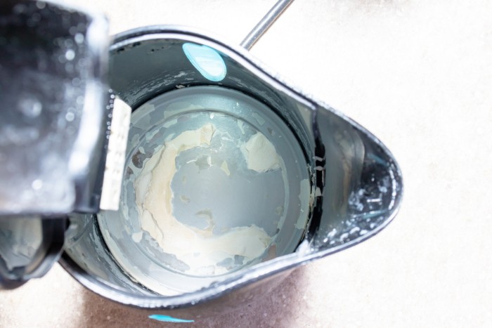 Limescale buildup caused by extremely hard well water in Phoenix