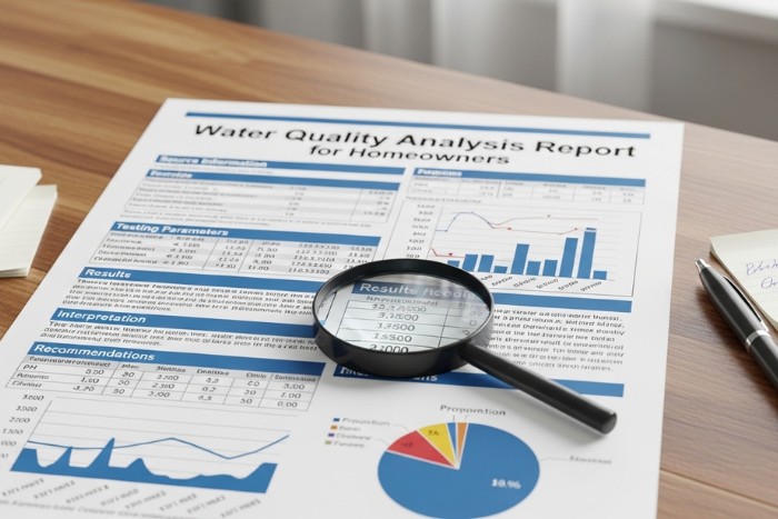 Water analysis report for regular review by homeowners