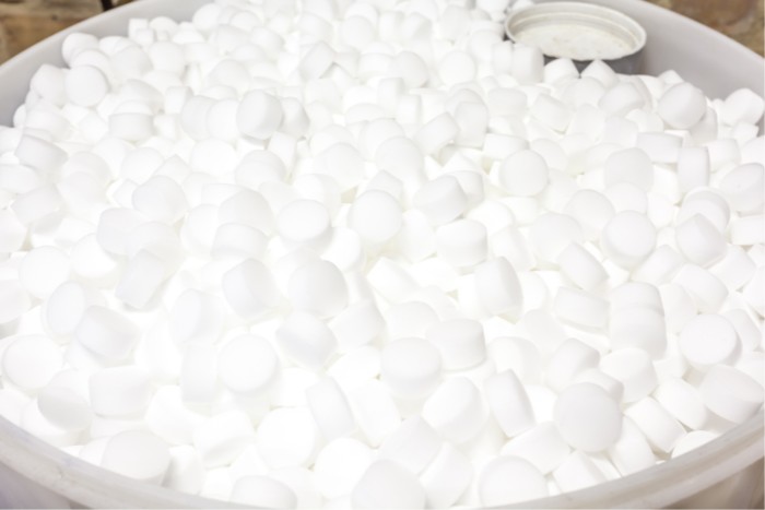 Evaporated salt pellets commonly used in Phoenix homes to remove low levels of iron