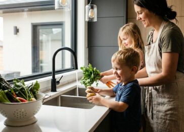 Clean filtered water used for food prep in Arizona home